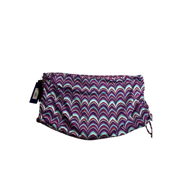 Apt. 9 Swim Skirt Bottoms Size 16 Multicolor Chevron Print Ruched Tie Sides New - Picture 3 of 7